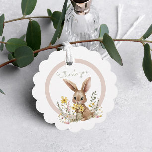 Cute Bunny Thank You Spring Baby Shower Favour Tags