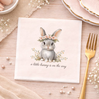 Cute Bunny Theme Gender Neutral Baby Shower Napkin