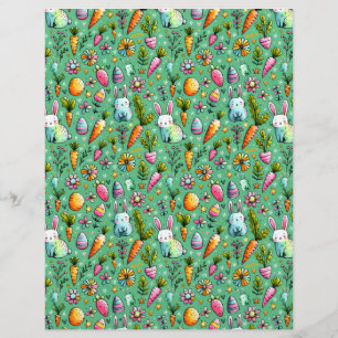 Cute bunny themed Easter scrapbook paper