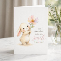 Cute Bunny Thinking of You Card
