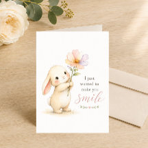 Cute Bunny Thinking of You Card