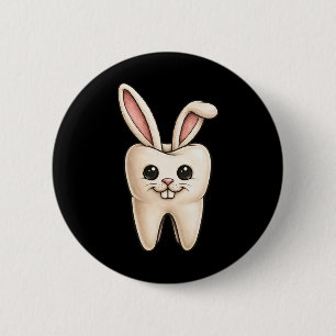 Cute Bunny Tooth Dentist Dentistry Spring Easter  6 Cm Round Badge