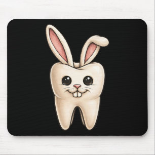 Cute Bunny Tooth Dentist Dentistry Spring Easter Mouse Pad