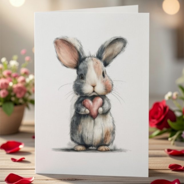 Cute Bunny Valentine Card with Heart – Sweet Love  (Creator Uploaded)