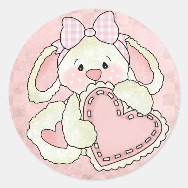 Cute Bunny Valentine Stickers (Front)