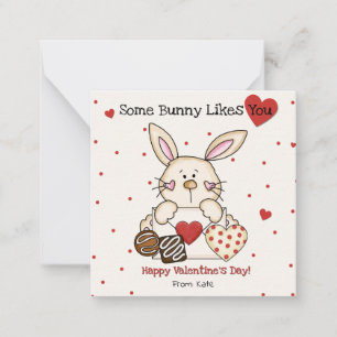 Cute Bunny Valentine's Day Card for Kids