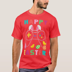 Cute Bunny Video Game Controller Gamer Happy Easte T-Shirt
