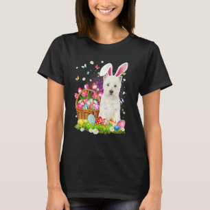 Cute Bunny West Highland White Terrier Dog Easter T-Shirt