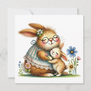 Cute Bunny Whimsical Mother’s Day for Grandma Card