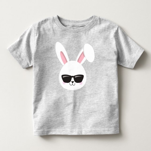 Cute Bunny, White Bunny, Bunny With Sunglasses Toddler T-Shirt (Front)