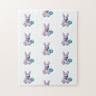 Cute Bunny with a Basket Jigsaw Puzzle