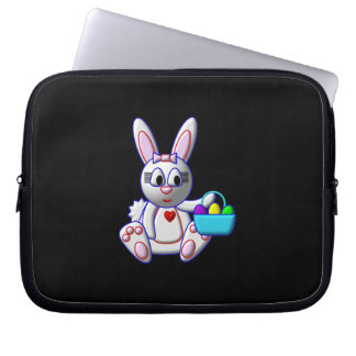 Cute Bunny with a Basket Laptop Sleeve