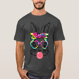 Cute Bunny With Bandanna Heart Glasses Bubblegum E T-Shirt