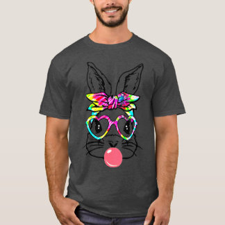Cute Bunny With Bandanna Heart Glasses Bubblegum E T-Shirt