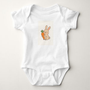 Cute Bunny with Carrot Baby Bodysuit
