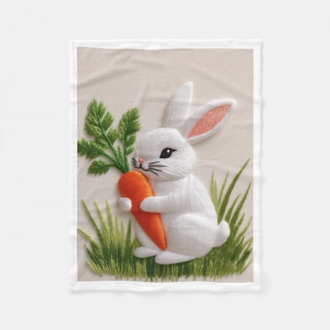 Cute Bunny With Carrot Blanket (Front)