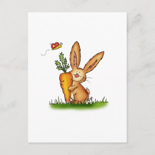 Cute Bunny with Carrot by Gerda Steiner/Send2smile Postcard