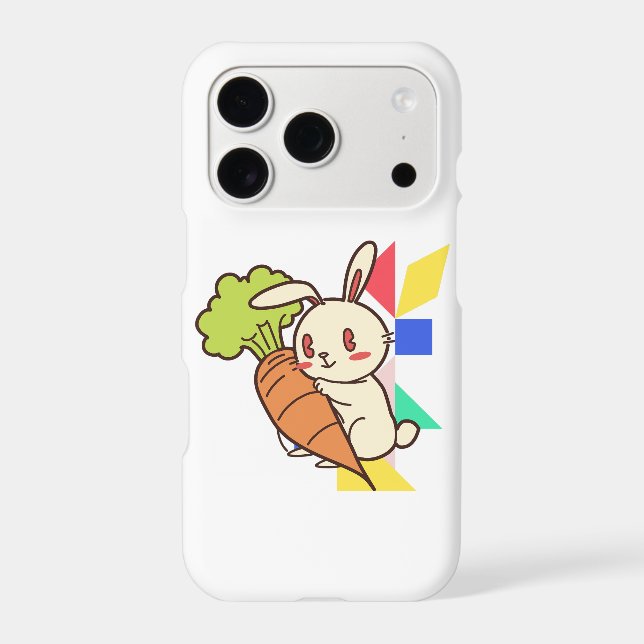 Cute Bunny with Carrot iPhone 17 Pro Case (Back)