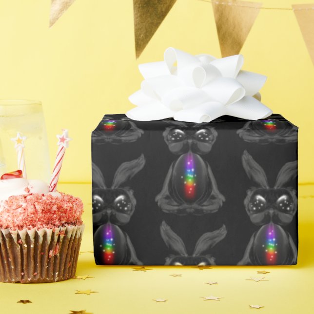 Cute Bunny with Chakra Rainbow Soul Wrapping Paper (Birthday Party)