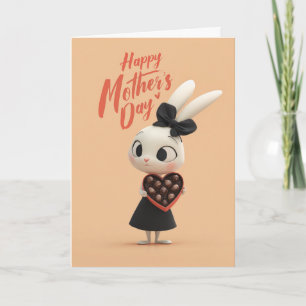 Cute Bunny With Chocolates Mother's Day Card