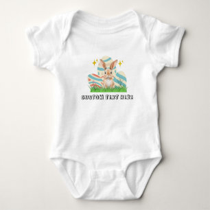 Cute Bunny with custom text Baby Bodysuit
