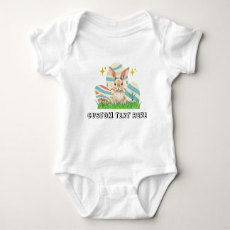 Cute Bunny with custom text  Baby Bodysuit