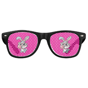 Cute Bunny with Glasses Blowing Bubble Gum