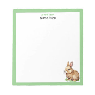 Cute Bunny with Green Frame Simple Notepad