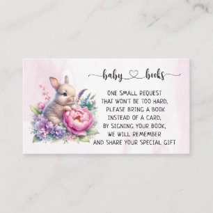 Cute Bunny with Peony Baby Shower I Birthday Enclosure Card