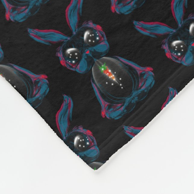 Cute Bunny with Sparkling Carrot Soul Fleece Blanket (Corner)
