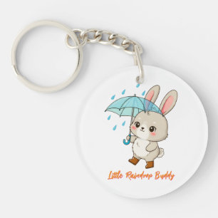 Cute Bunny with Umbrella Kawaii Key Ring