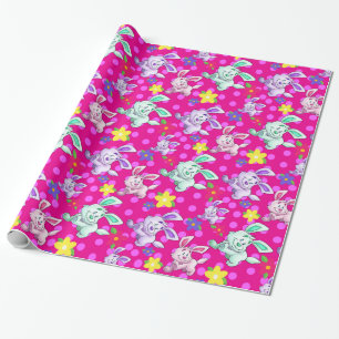 Cute bunny wrapping paper cartoon