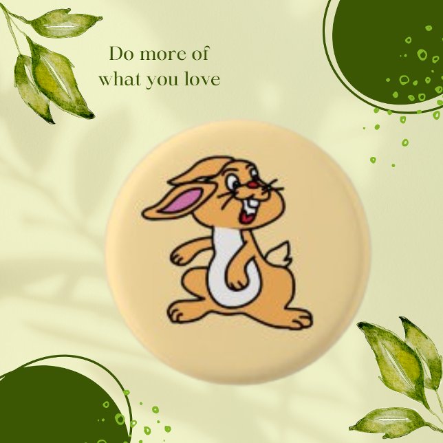  Cute Bunny Yellow Rabbit Animal Round Button (Creator Uploaded)