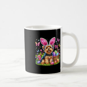 Cute Bunny Yorkshire Terrier Dog Easter Eggs Sket Coffee Mug