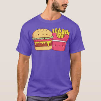 Cute Burger and French Fries Food T-Shirt