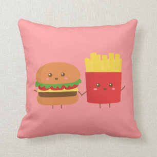 Cute Burger and Fries, Friends Forever Cushion