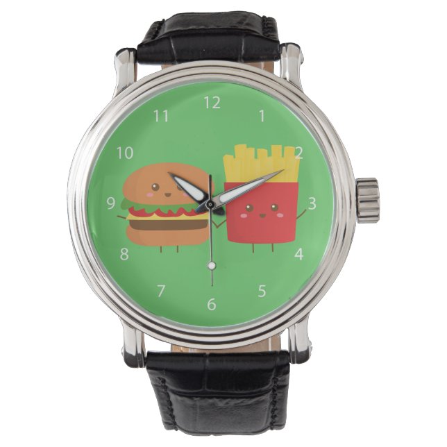 Cute Burger and Fries, Friends Forever Watch (Front)