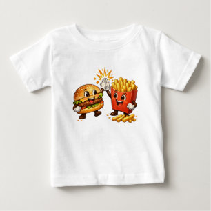 Cute Burger and Fries High Five Kawaii Art Baby T-Shirt