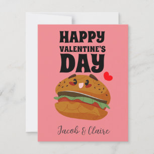 cute burger, Happy valentines day personalise name