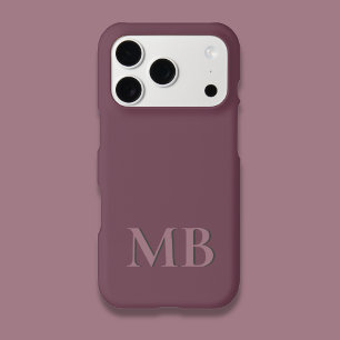 Cute Burgundy Two Initial Modern Monogram  