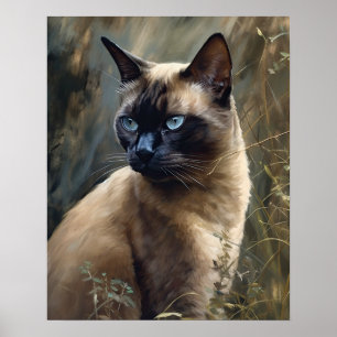 Cute Burmese Cat Art Print Poster