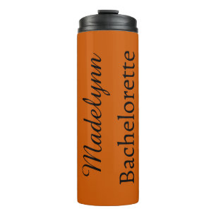 Cute Burnt Orange Personalised Bridesmaid Thermal Tumbler