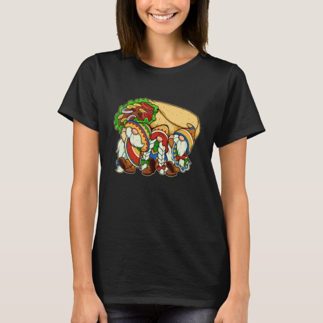 Cute  Burrito Gnomes  Cinco de Mayo  Mexican T-Shirt (Front)