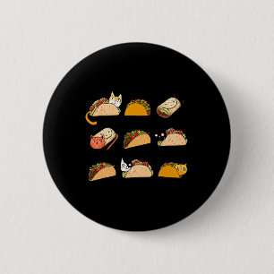 Cute Burrito Taco Cat Cinco De Mayo Taco Tuesday C 6 Cm Round Badge