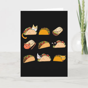 Cute Burrito Taco Cat Cinco De Mayo Taco Tuesday C Card