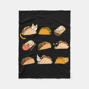 Cute Burrito Taco Cat Cinco De Mayo Taco Tuesday C Fleece Blanket