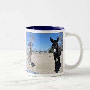 Cute Burros Friendship Two-Tone Coffee Mug