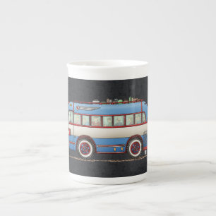 Cute Bus Tour Bus Bone China Mug