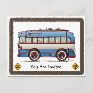 Cute Bus Tour Bus Invitation