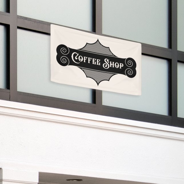 cute business coffee shop  banner (Outside Building)